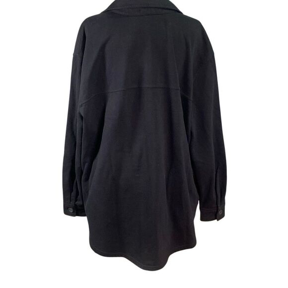 Good American Black Utility Shacket Button Front Womens Size 5/6 (XXL) MSRP $129 - Picture 3 of 7